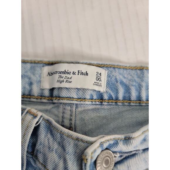 Abercrombie & Fitch Jeans Womens 24 Short The Dad High Rise Straight Button Fly - Picture 7 of 12